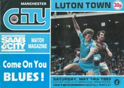 Programme: Manchester City vs Luton Town FC (14th May 1983)