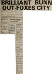 Match Report: Leicester City vs Luton Town FC (31st Aug 1983)