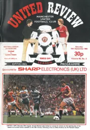 Programme: Manchester United vs Luton Town FC (10th Sep 1983)