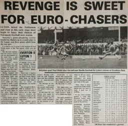 Match Report: Everton vs Luton Town FC (15th Oct 1983)