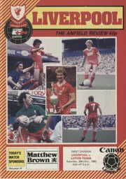 Programme: Liverpool vs Luton Town FC (29th Oct 1983)
