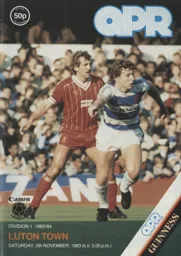 Programme: Queens Park Rangers vs Luton Town FC (5th Nov 1983)