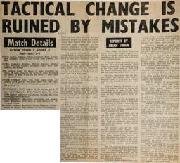 Match Report: Luton Town FC vs Tottenham Hotspur (19th Nov 1983)