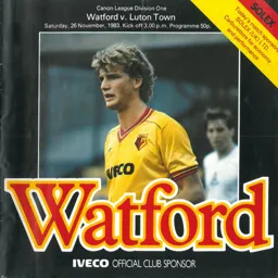 Programme: Watford vs Luton Town FC (26th Nov 1983)