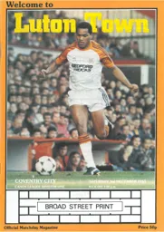 Programme: Luton Town FC vs Coventry City (3rd Dec 1983)