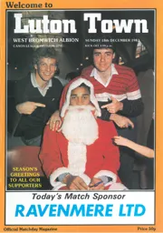 Programme: Luton Town FC vs West Bromwich Albion (18th Dec 1983)