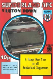 Programme: Sunderland vs Luton Town FC (31st Dec 1983)
