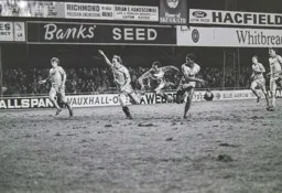 Brian Stein with a flying header