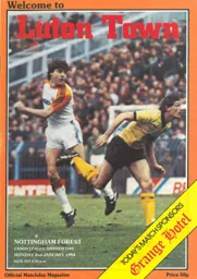 Programme: Luton Town FC vs Nottingham Forest (2nd Jan 1984)