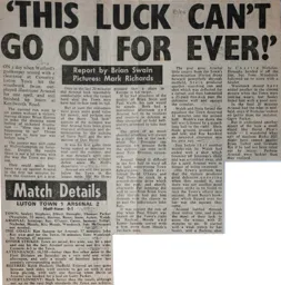 Match Report: Luton Town FC vs Arsenal (14th Jan 1984)