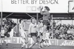 Pat Jennings collects the ball