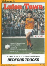 Programme: Luton Town FC vs Arsenal (14th Jan 1984)