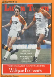 Programme: Luton Town FC vs Manchester United (12th Feb 1984)