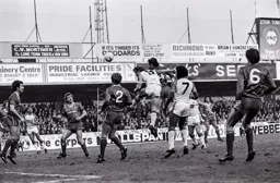 Paul Walsh first to the ball