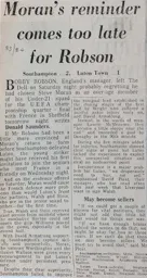 Match Report: Southampton vs Luton Town FC (25th Feb 1984)