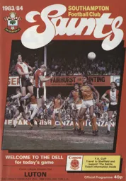 Programme: Southampton vs Luton Town FC (25th Feb 1984)