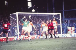 The Luton defence stands firm