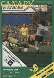 Programme: Norwich City vs Luton Town FC (17th Mar 1984)