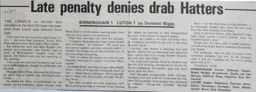 Match Report: Birmingham City vs Luton Town FC (20th Mar 1984)
