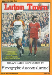 Programme: Luton Town FC vs Leicester City (24th Mar 1984)