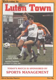 Programme: Luton Town FC vs Notts County (21st Apr 1984)