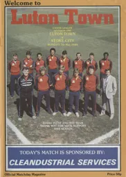 Programme: Luton Town FC vs Stoke City (7th May 1984)