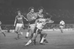 Brian Stein applying pressure on the Ipswich goal but only David Moss was able to find the net