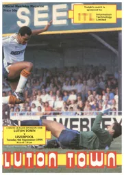 Programme: Luton Town FC vs Liverpool (4th Sep 1984)