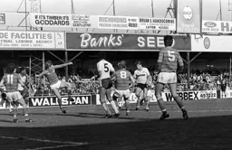 Frankie Bunn gets to the ball first