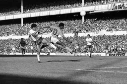 Vince Hilaire gets his head to the ball in the box