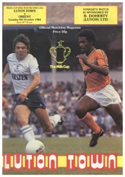Programme: Luton Town FC vs Orient (9th Oct 1984)