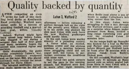 Match Report: Luton Town FC vs Watford (20th Oct 1984)