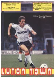 Programme: Luton Town FC vs Watford (20th Oct 1984)