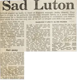 Match Report: Sunderland vs Luton Town FC (27th Oct 1984)