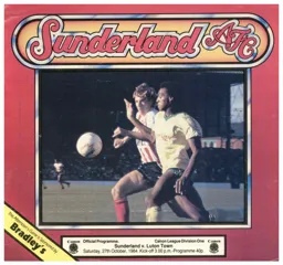 Programme: Sunderland vs Luton Town FC (27th Oct 1984)