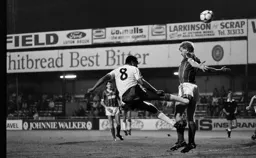 Brian Stein with an acrobatic header