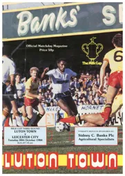 Programme: Luton Town FC vs Leicester City (30th Oct 1984)