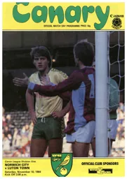 Programme: Norwich City vs Luton Town FC (10th Nov 1984)