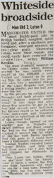 Match Report: Manchester United vs Luton Town FC (17th Nov 1984)