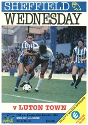 Programme: Sheffield Wednesday vs Luton Town FC (20th Nov 1984)