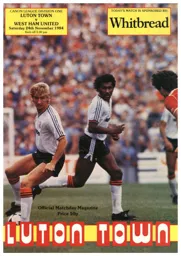 Programme: Luton Town FC vs West Ham United (24th Nov 1984)