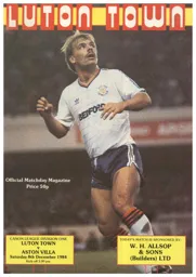 Programme: Luton Town FC vs Aston Villa (8th Dec 1984)
