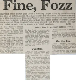 Match Report: Luton Town FC vs Stoke City (5th Jan 1985)