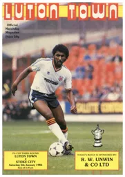 Programme: Luton Town FC vs Stoke City (5th Jan 1985)