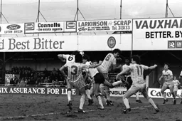 Mal Donaghy heads the Town into the lead