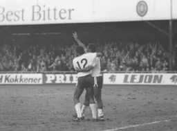 Meka and Ray Daniel celebrate what they thought was a late winner