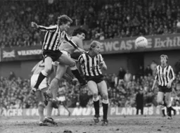 Mick Harford wins out against the Geordie giants but nothing to show for this effort
