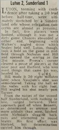 Match Report: Luton Town FC vs Sunderland (2nd Mar 1985)