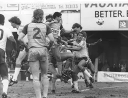 A goalmouth scramble fitting of the tense game in which Luton should have been out of sight