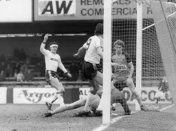 Mick Harford scores the Town's first goal against the club he has always supported as the Town pick up an important league win